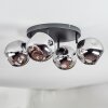 Ripoll Deckenleuchte Glas 15 cm Chrom, Rauchfarben, 4-flammig
