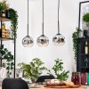Ripoll Hängeleuchte Glas 15 cm Naturfarben, Schwarz, 3-flammig