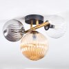 Chehalis Deckenleuchte Glas 12 cm, 15 cm Gold, Schwarz, 3-flammig