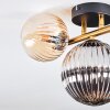 Chehalis Deckenleuchte Glas 12 cm, 15 cm Gold, Schwarz, 3-flammig