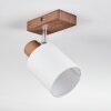 Fallhagen Deckenleuchte Chrom, Holz dunkel, 1-flammig