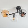 Koyoto Deckenleuchte Glas 15 cm Bernsteinfarben, Chrom, Klar, Rauchfarben, 3-flammig
