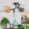 Koyoto Deckenleuchte Glas 15 cm Bernsteinfarben, Chrom, Klar, Rauchfarben, 3-flammig
