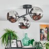 Ripoll Deckenleuchte Glas 15 cm Chrom, Rauchfarben, 3-flammig