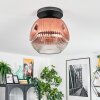 Ripoll Deckenleuchte Glas 30 cm Klar, Kupferfarben, 1-flammig