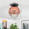 Ripoll Deckenleuchte Glas 30 cm Klar, Kupferfarben, 1-flammig