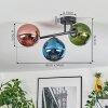 Gastor Deckenleuchte Glas 15 cm Blau, Grün, Kupferfarben, 3-flammig