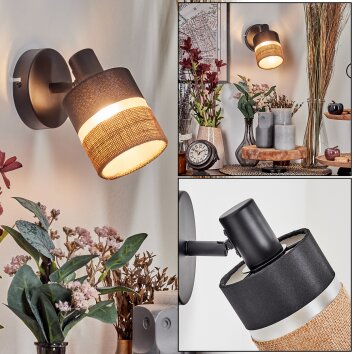 Fallhagen Wandleuchte Schwarz, 1-flammig