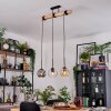 Ripoll Hängeleuchte Glas 15 cm Naturfarben, Schwarz, 3-flammig