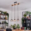 Ripoll Hängeleuchte Glas 15 cm Naturfarben, Schwarz, 3-flammig