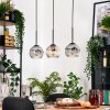 Ripoll Hängeleuchte Glas 15 cm Naturfarben, Schwarz, 3-flammig