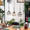 Ripoll Hängeleuchte Glas 15 cm Naturfarben, Schwarz, 3-flammig