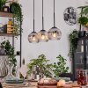 Ripoll Hängeleuchte Glas 15 cm Naturfarben, Schwarz, 3-flammig