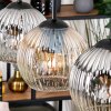Ripoll Hängeleuchte Glas 15 cm Naturfarben, Schwarz, 3-flammig