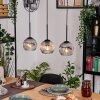 Ripoll Hängeleuchte Glas 15 cm Naturfarben, Schwarz, 3-flammig