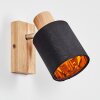 Fallhagen Wandleuchte Chrom, Holz hell, 1-flammig