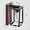 Portalis Außenwandleuchte Holzoptik, Schwarz, 1-flammig
