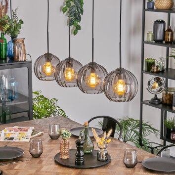 Koyoto Hängeleuchte Glas 20 cm Rauchfarben, 4-flammig