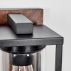 Portalis Außenwandleuchte Holzoptik, Schwarz, 1-flammig, Bewegungsmelder