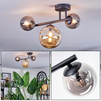 Chehalis Deckenleuchte Glas 10 cm, 15 cm Bernsteinfarben, Rauchfarben, 3-flammig