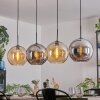 Koyoto Hängeleuchte Glas 30 cm Bernsteinfarben, Chrom, Rauchfarben, 4-flammig