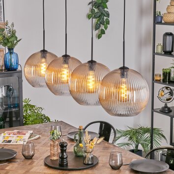 Koyoto Hängeleuchte Glas 30 cm Bernsteinfarben, Klar, 4-flammig