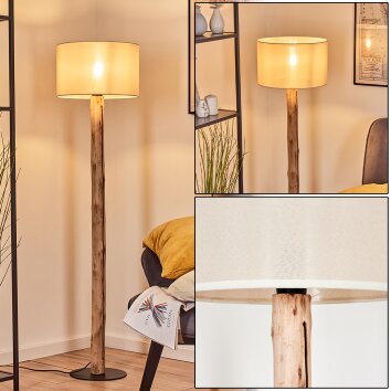 Bassagoda Stehleuchte 35 cm Naturfarben, Schwarz, 1-flammig