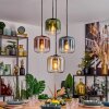 Lauden Hängeleuchte Glas 20 cm Bernsteinfarben, Blau, Grün, Klar, Kupferfarben, 4-flammig