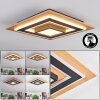 Falmir Deckenleuchte LED Holzoptik, Schwarz, 1-flammig