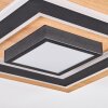 Falmir Deckenleuchte LED Holzoptik, Schwarz, 1-flammig