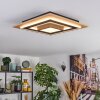 Falmir Deckenleuchte LED Holzoptik, Schwarz, 1-flammig