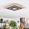 Falmir Deckenleuchte LED Holzoptik, Schwarz, 1-flammig