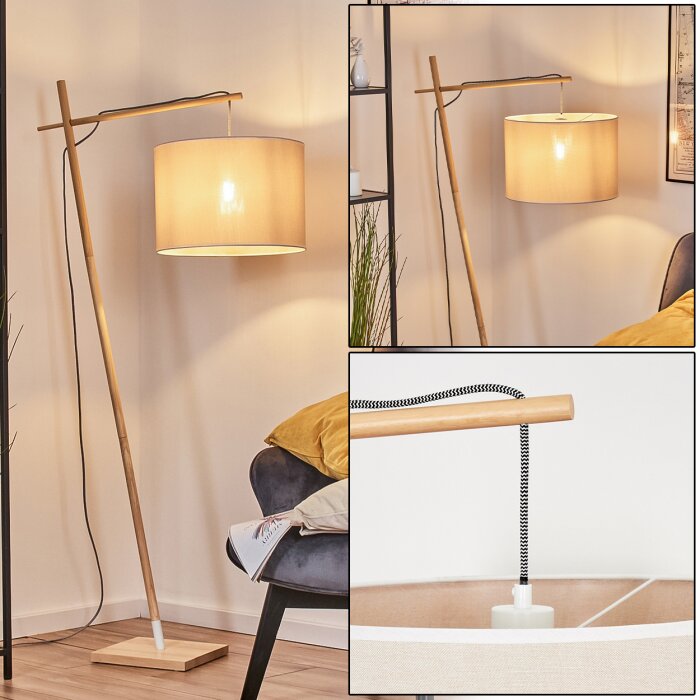 Bassagoda Stehleuchte 40 cm Naturfarben, Weiß, 1-flammig