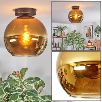 Koyoto Deckenleuchte Glas 25 cm Gold, 1-flammig