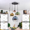 Koyoto Hängeleuchte Glas 15 cm, 20 cm, 25 cm, 30 cm Blau, Gold, Grün, Klar, Kupferfarben, 4-flammig