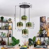 Lauden Hängeleuchte Glas 20 cm Grün, Klar, 4-flammig