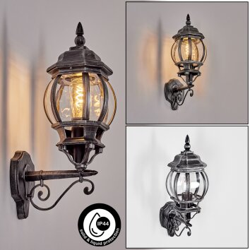 Lentua Außenwandleuchte Schwarz, Silber, 1-flammig