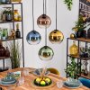 Koyoto Hängeleuchte Glas 20 cm Blau, Gold, Grün, Klar, Kupferfarben, 4-flammig