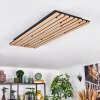 Vorlix Deckenleuchte LED Holzoptik, Schwarz, 1-flammig