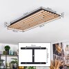 Vorlix Deckenleuchte LED Holzoptik, Schwarz, 1-flammig