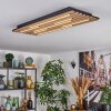 Vorlix Deckenleuchte LED Holzoptik, Schwarz, 1-flammig