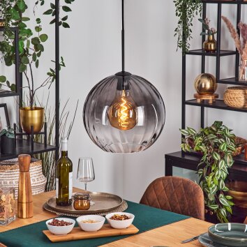 Koyoto Hängeleuchte Glas 30 cm Klar, Rauchfarben, 1-flammig