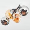 Koyoto Deckenleuchte Glas 15 cm Bernsteinfarben, Chrom, Rauchfarben, 4-flammig