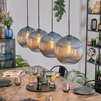 Koyoto Hängeleuchte Glas 30 cm Blau, 4-flammig