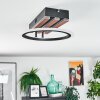 Galen Deckenleuchte LED Holzoptik, Schwarz, 1-flammig