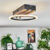 Galen Deckenleuchte LED Holzoptik, Schwarz, 1-flammig