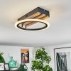 Galen Deckenleuchte LED Holzoptik, Schwarz, 1-flammig
