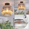Ripoll Deckenleuchte Glas 30 cm Chrom, Klar, Rauchfarben, 1-flammig