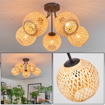 Basto Deckenleuchte 15 cm Naturfarben, 5-flammig