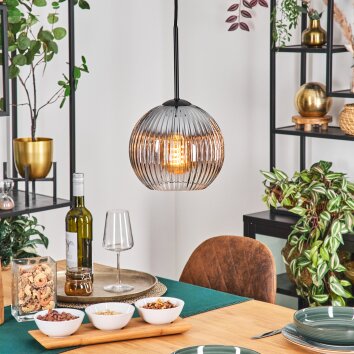 Koyoto Hängeleuchte Glas 20 cm Klar, Rauchfarben, 1-flammig